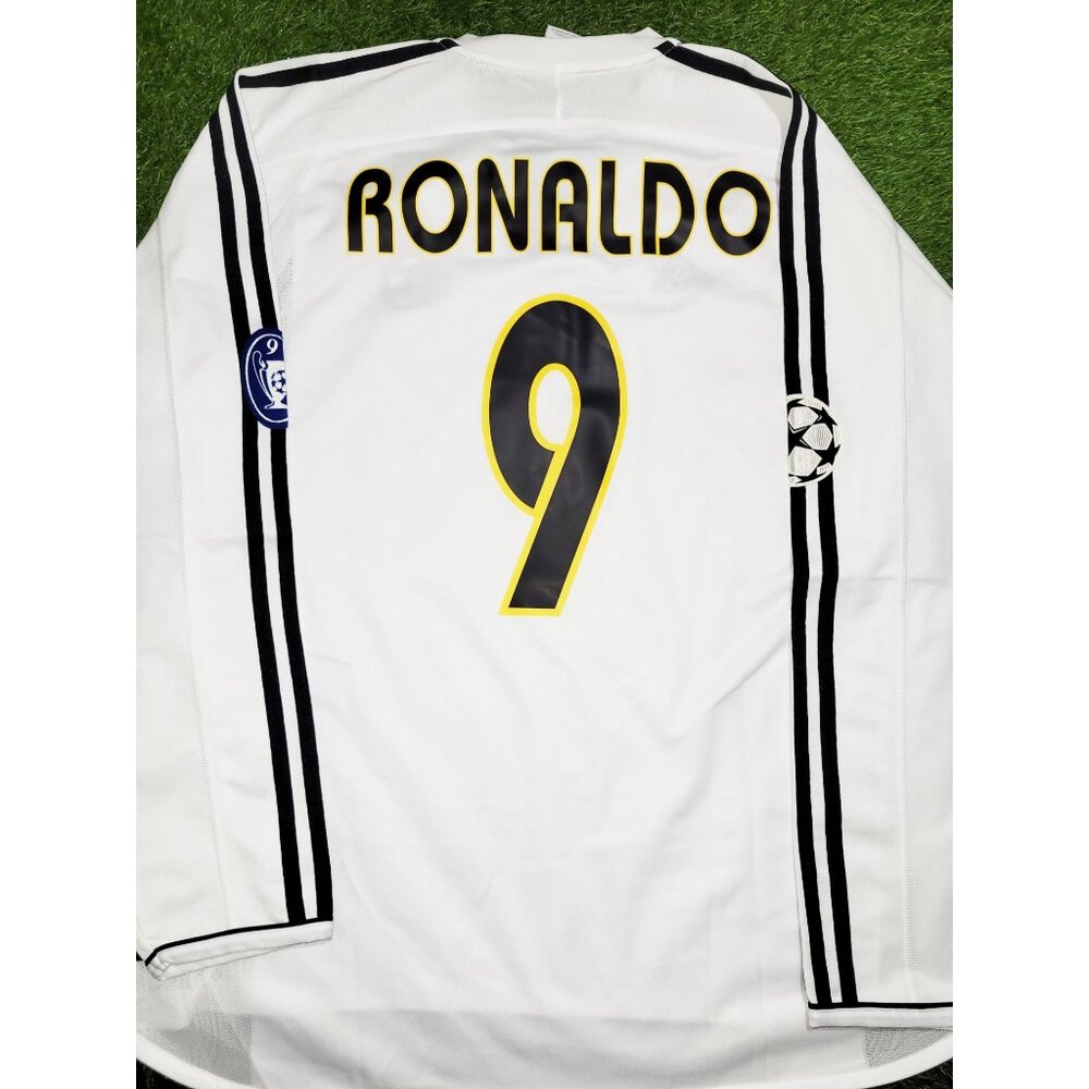 Ronaldo Real Madrid 2003 2004 UEFA Long Sleeve Soccer Jersey Shirt L SKU# 913869